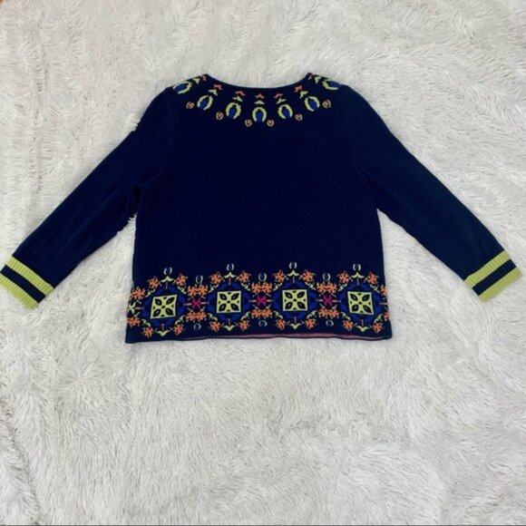 Anthropologie onogram loral ntarsia weater - Picture 5 of 16